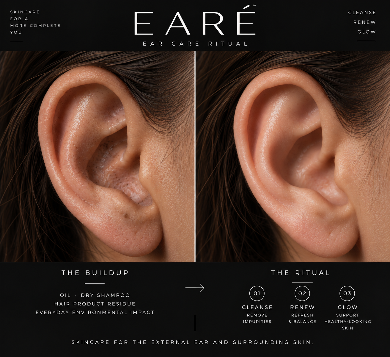 EARÉ ear care ritual: the buildup and three-step cleanse, renew, glow ritual